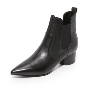 Kendal and Kylie Black Leather Ankle Booties